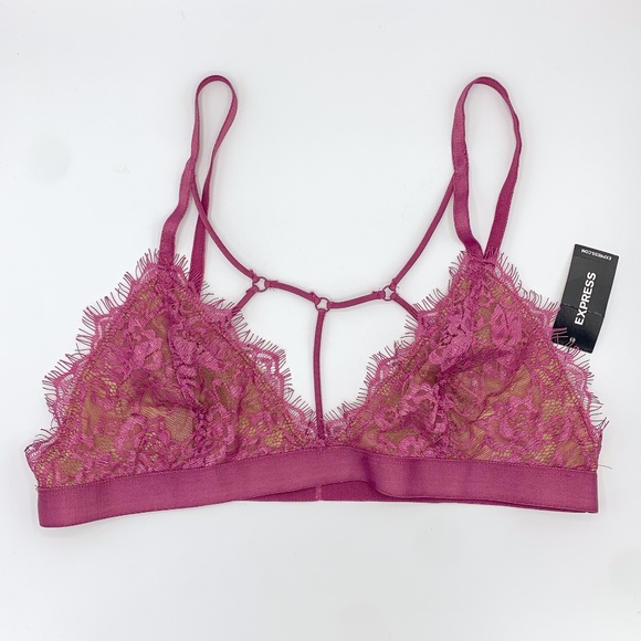 Express Purple Lace Strappy Bralette - Picture 1 of 3